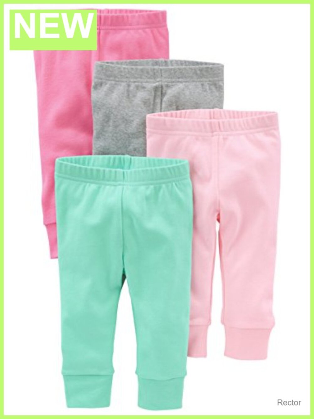 Baby Girls 4-Pack Pants Cuffed Chino Pull On